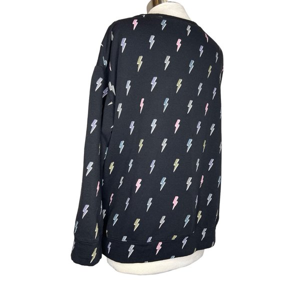 Torrid fleece women’s size 1-(14–16) black with gray pink gold lightning bolts d - Picture 4 of 14